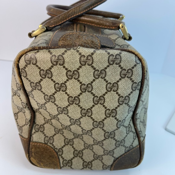 GUCCI Boston Hand bag Sherry GG Supreme Brown Zipper Closure - Picture 6 of 13